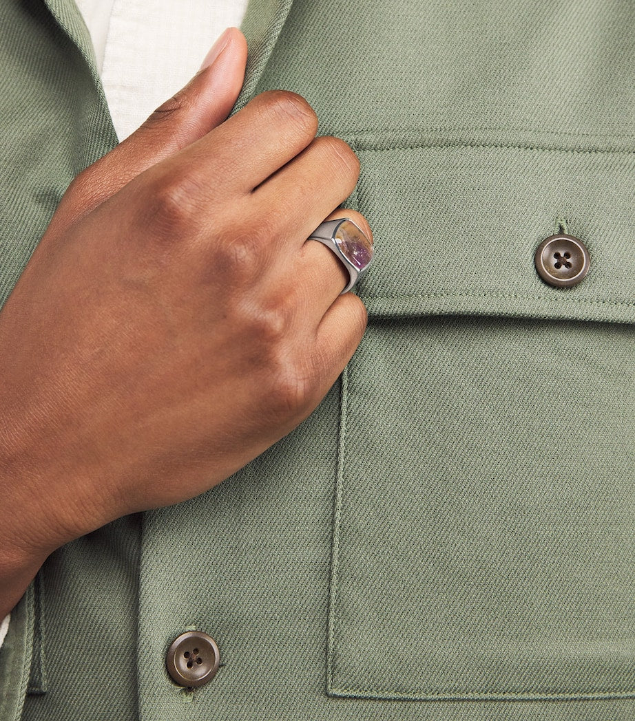 Sterling Silver Cushion Sakura Ring