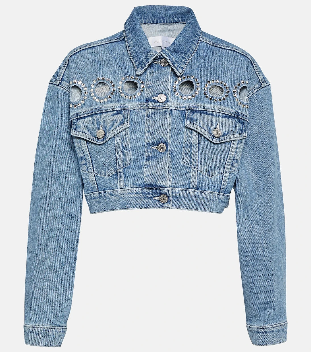 7 For All Mankind - جاكيت الدينم القصير Babe مزخرف