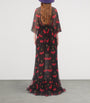 Valentino Black Silk Cherryfic Maxi Dress