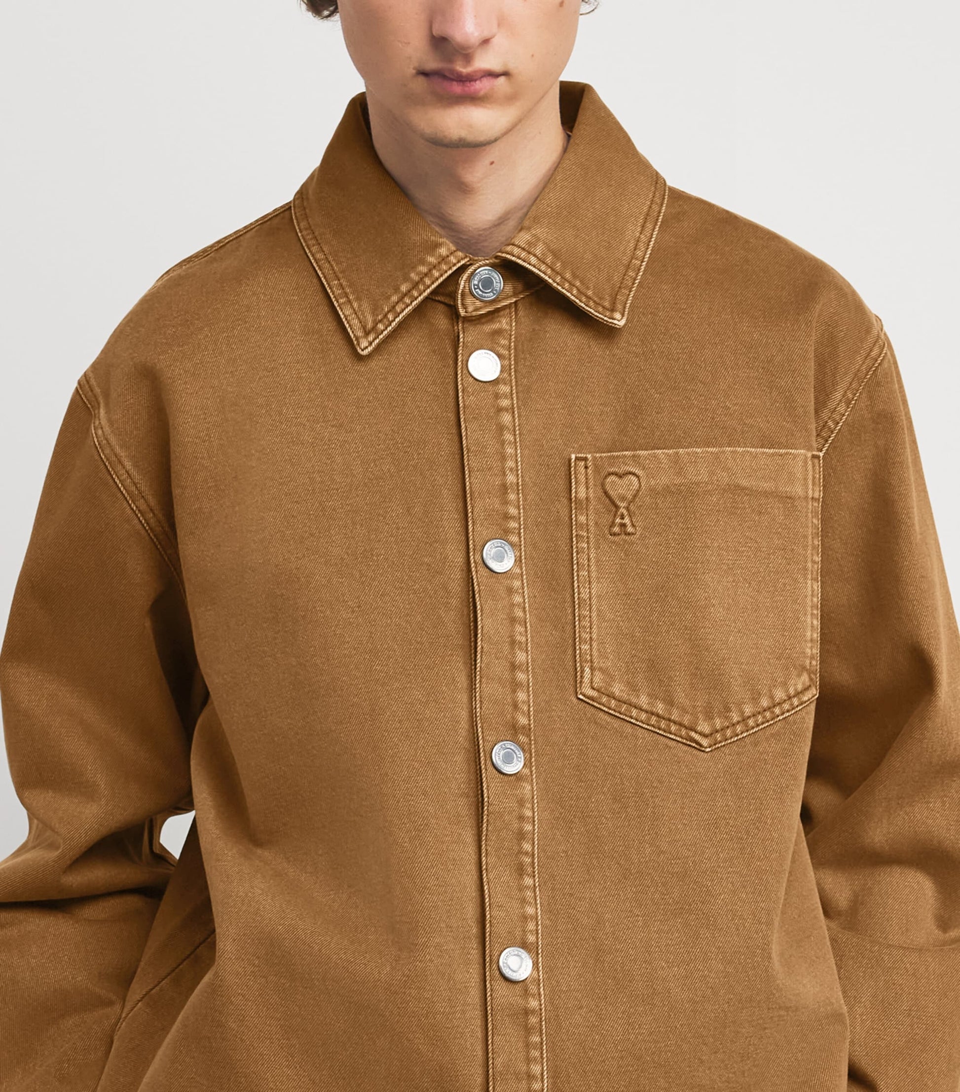 Brown Cotton Ami de Coeur Overshirt
