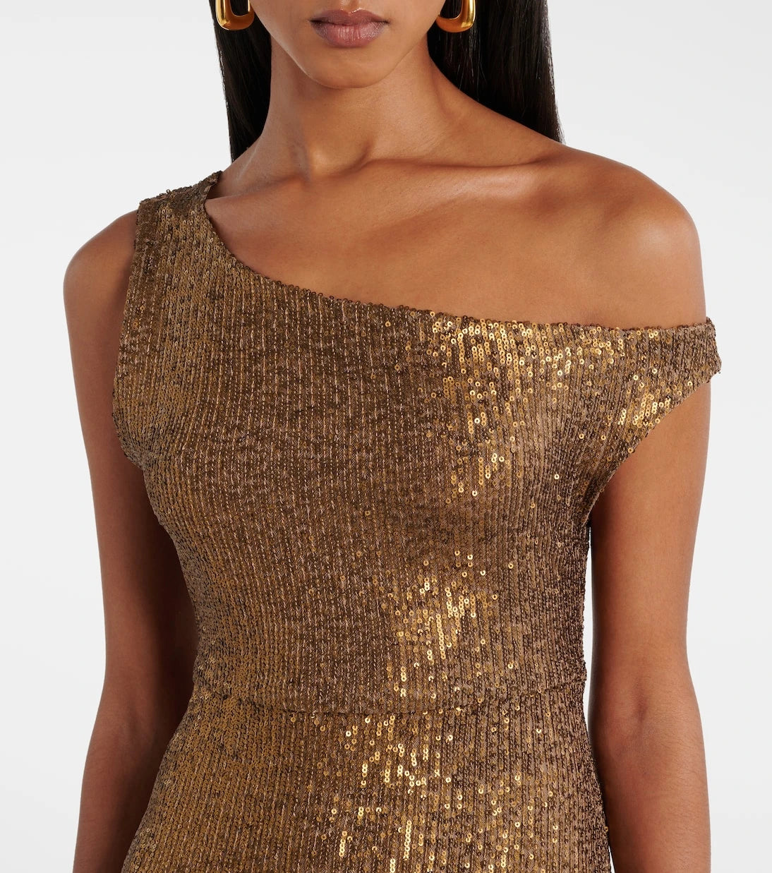 Norma Kamali - Sequined one-shoulder gown
