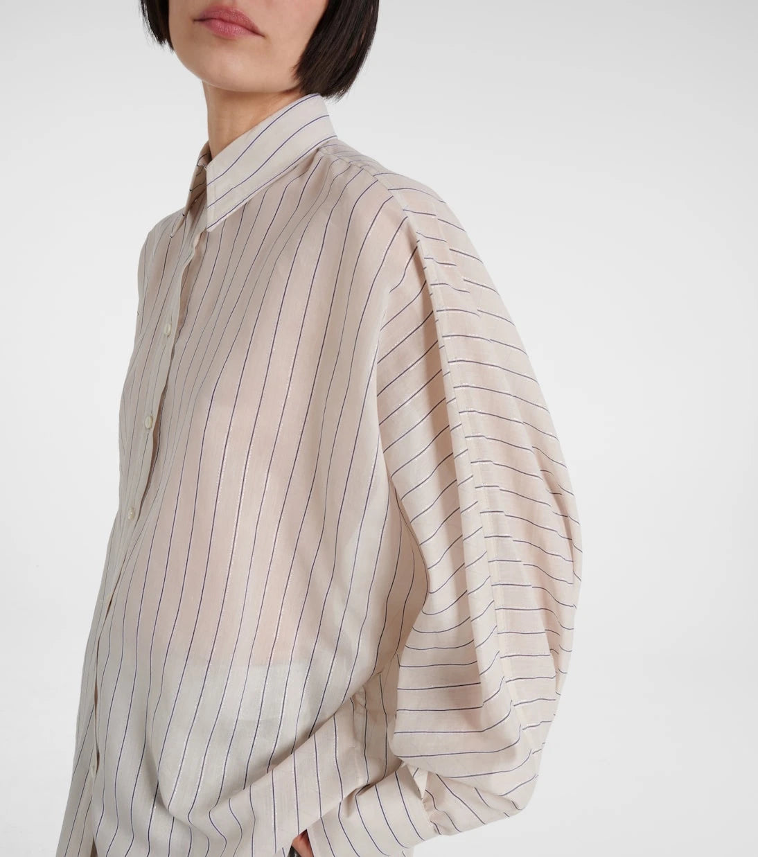 Brunello Cucinelli - Cotton-blend lamé shirt