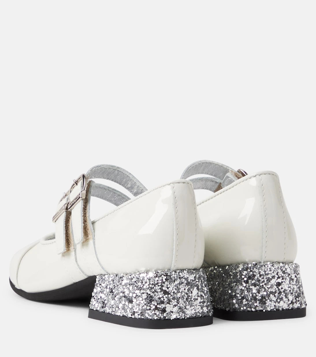 Monnalisa - Glitter patent leather Mary Jane flats