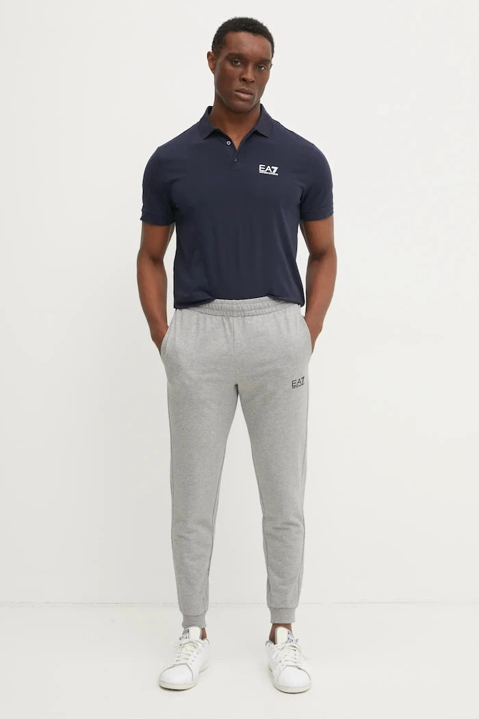 EA7 Emporio Armani erkek pamuklu elastan yakalı tişört