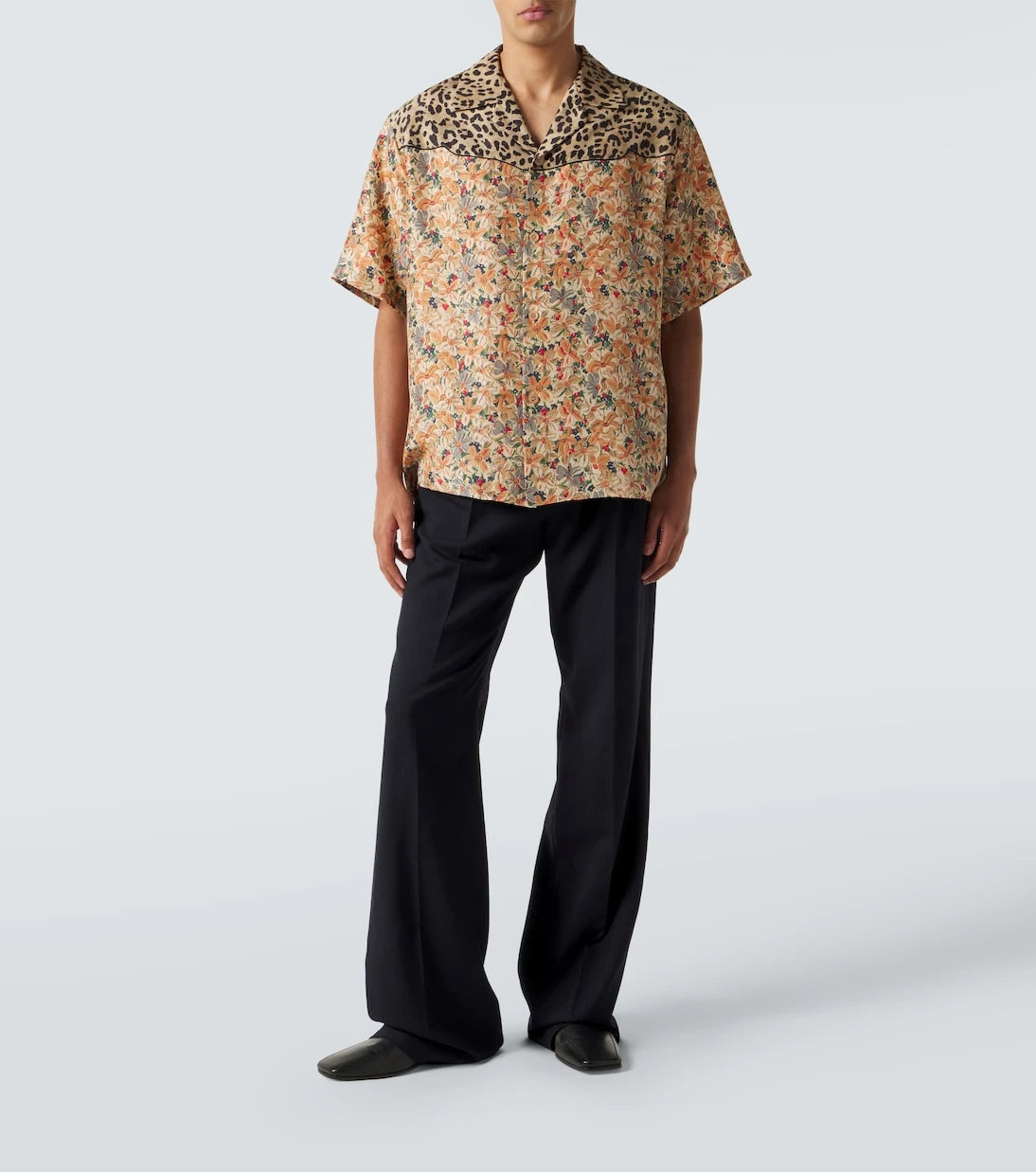 Valentino - Printed silk bowling shirt