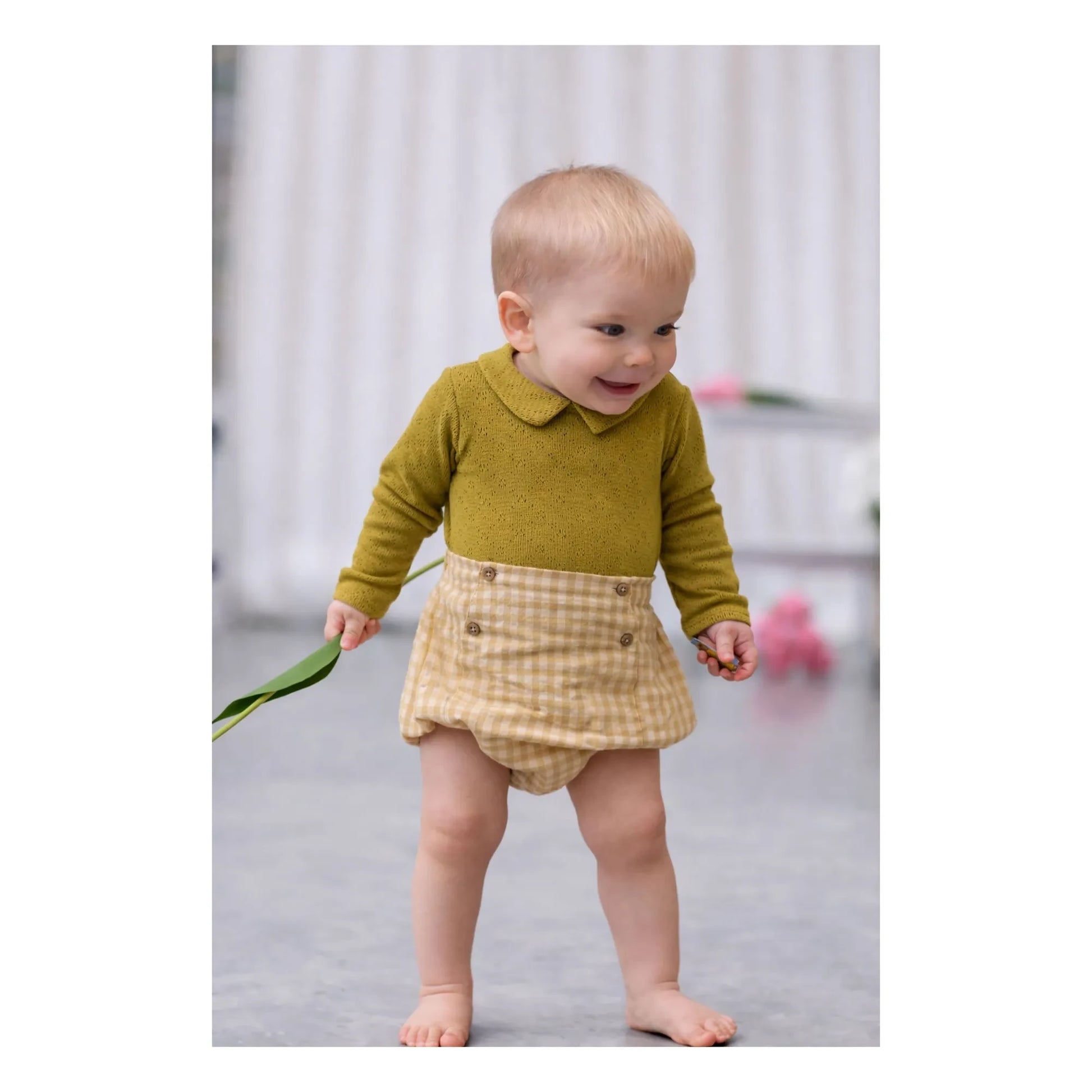 Lililotte - Pointelle Léonard Organic cotton bodysuit | Olive