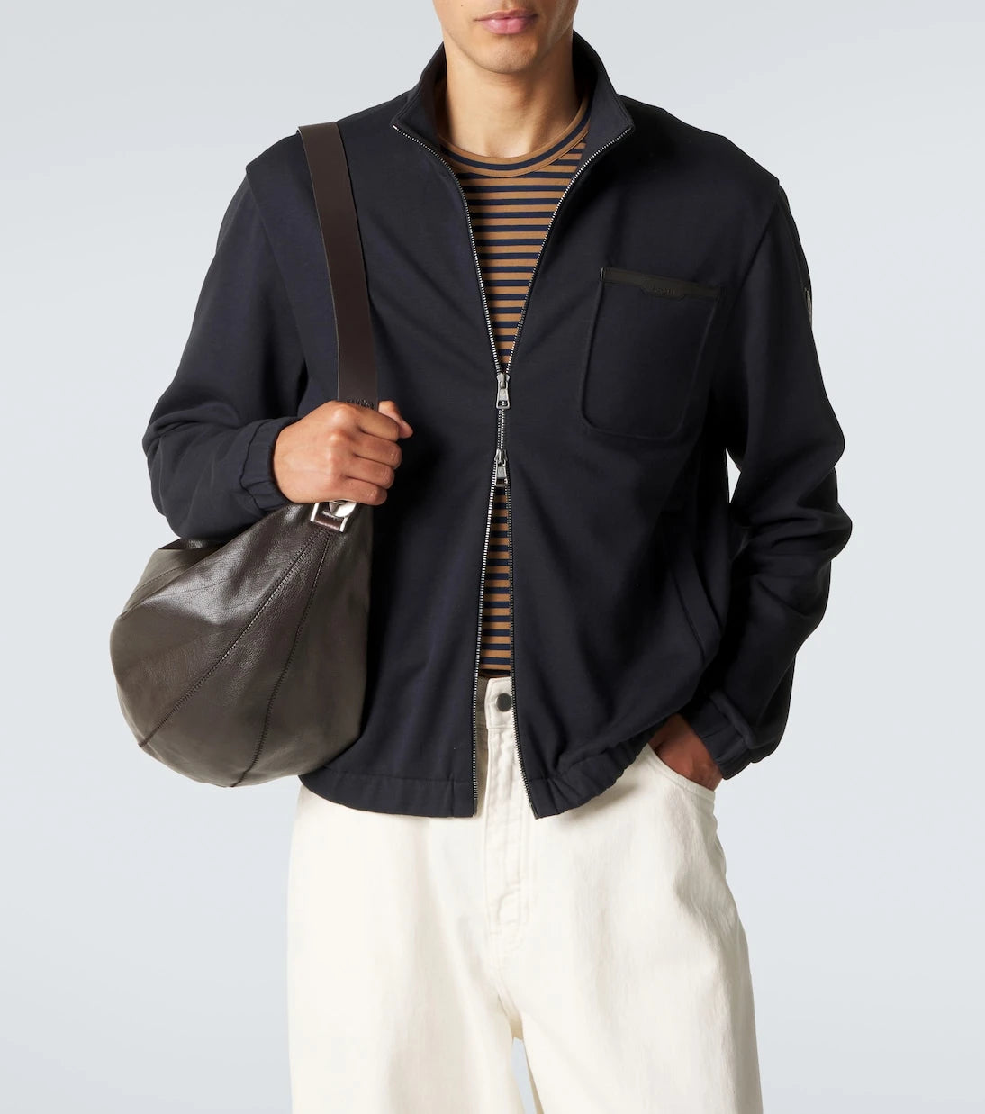 Moncler - Cotton-blend zip-up sweater