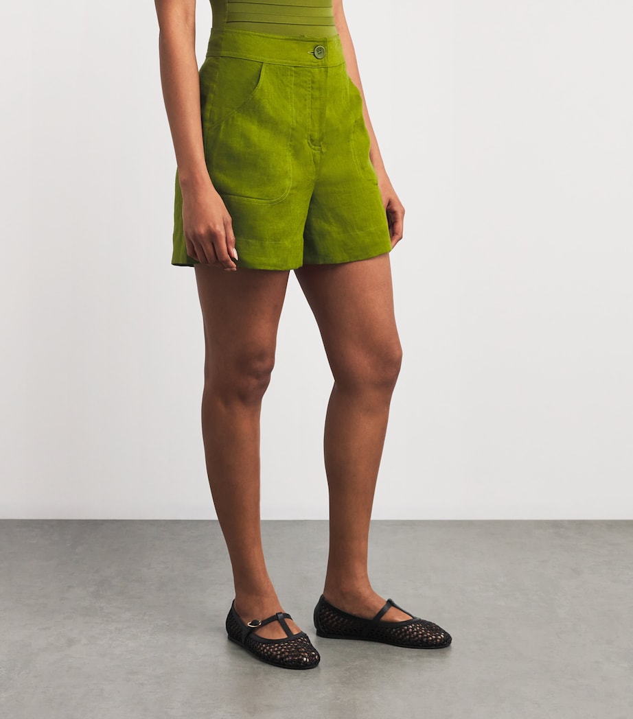 Eres Green Linen Shorts