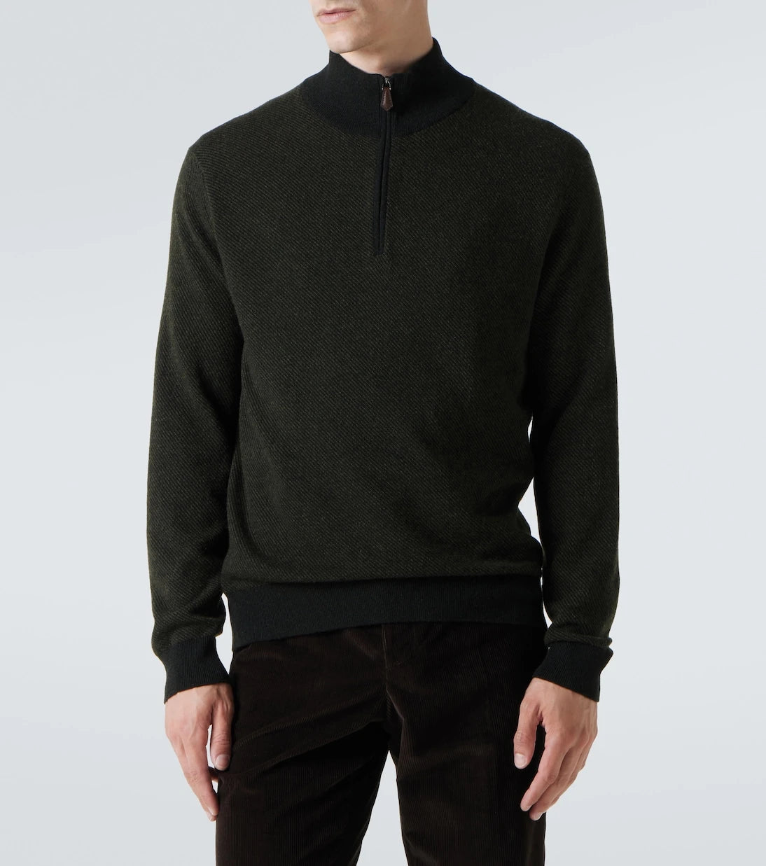 Loro Piana - سويتر كشمير رودستر بنصف سحاب