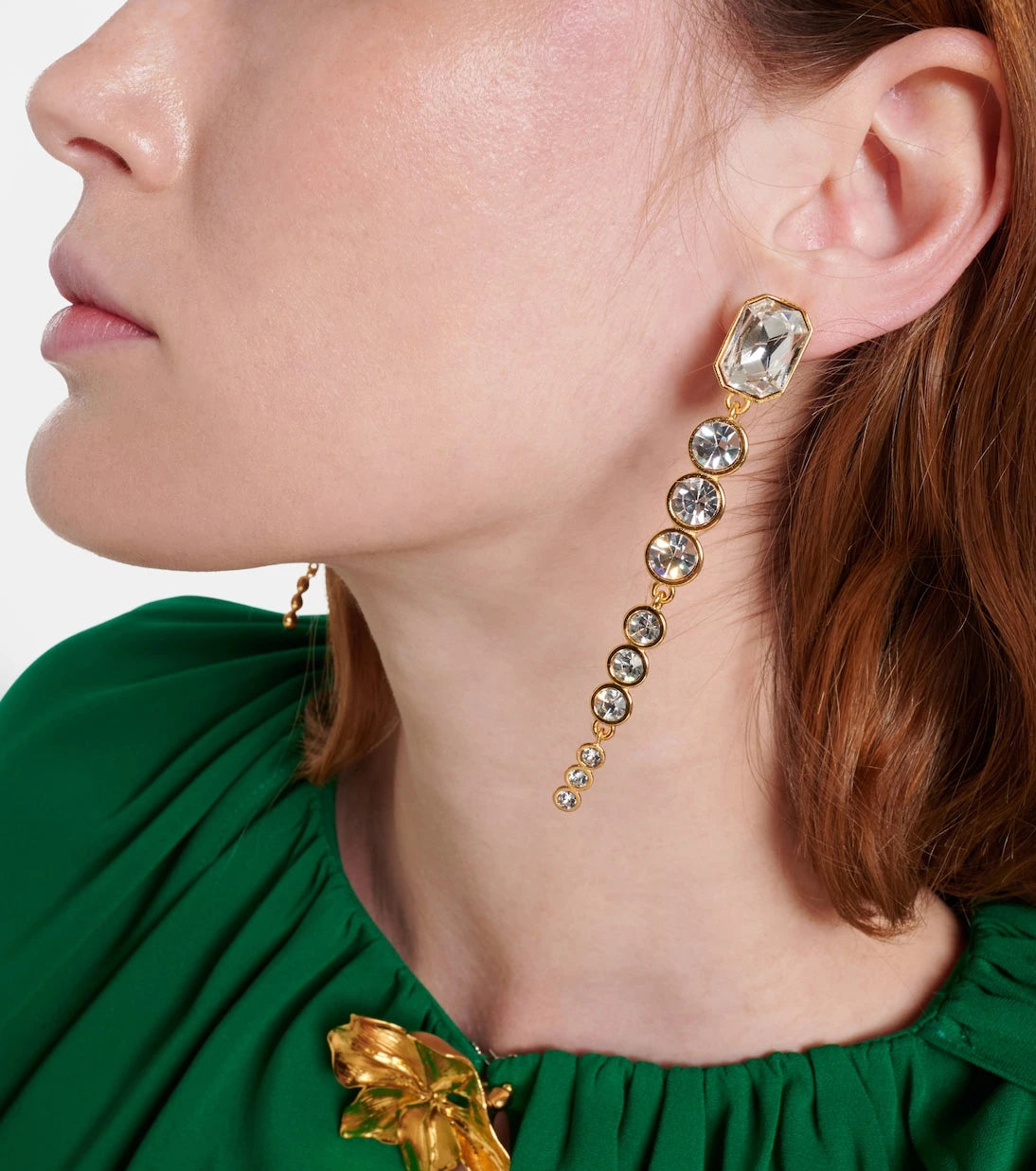 Oscar de la Renta - Crystal-embellished clip-on earrings
