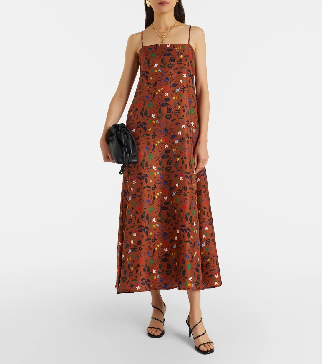 Asceno - Melfi printed silk twill midi dress