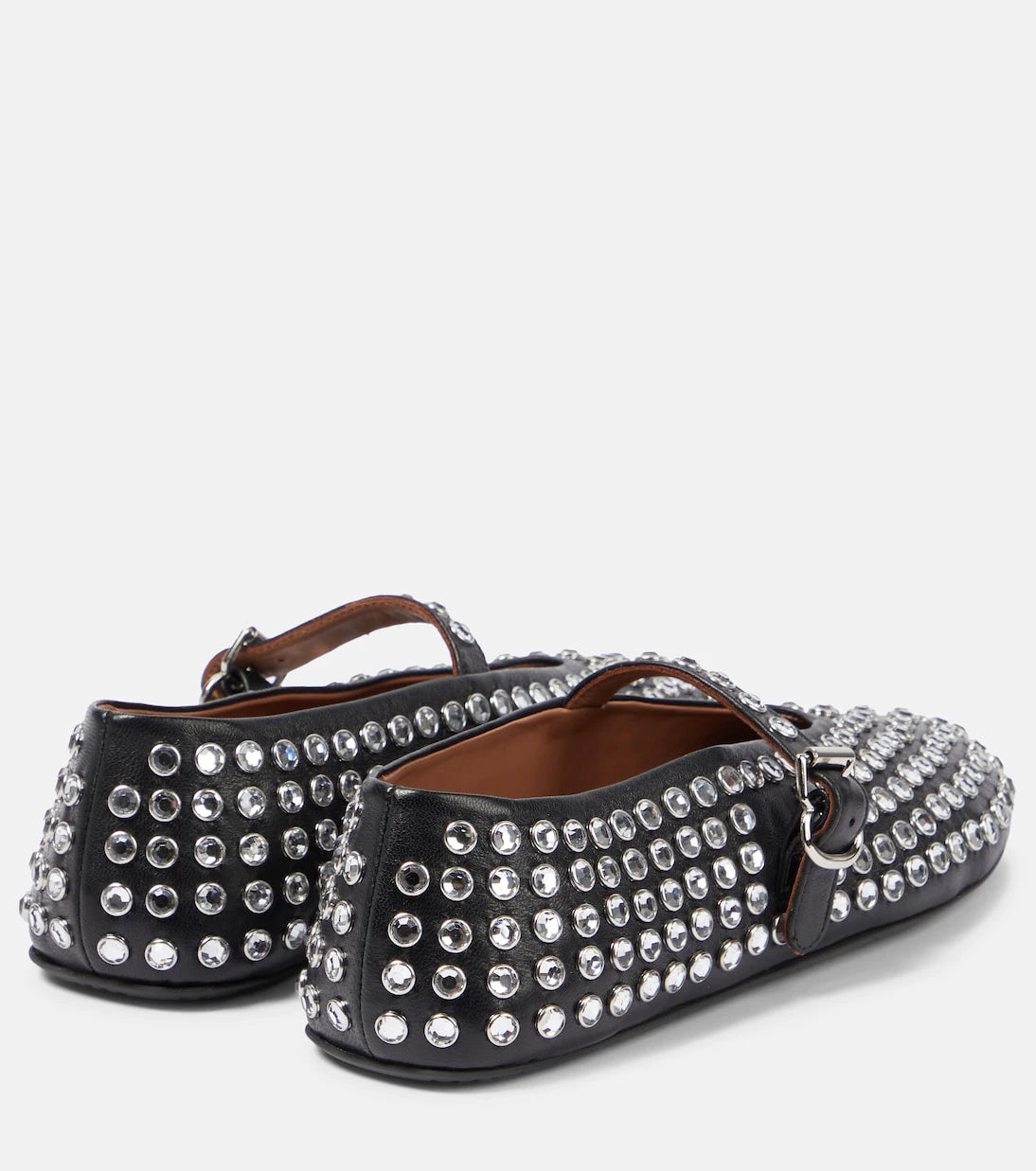 Alaïa - Embellished leather ballet flats