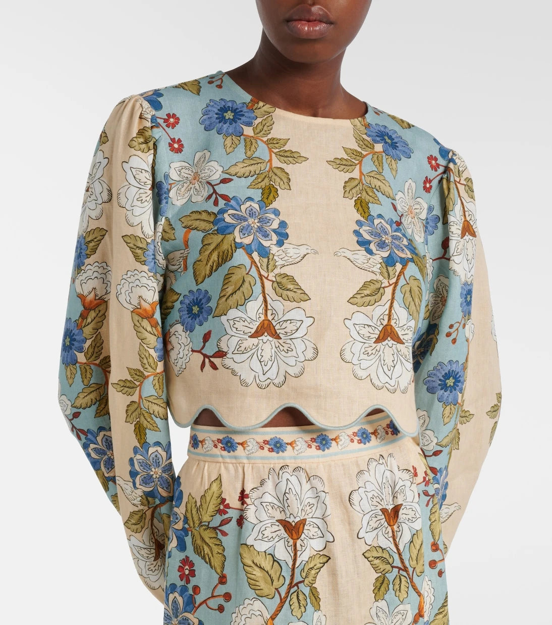 Farm Rio - Floral linen blouse