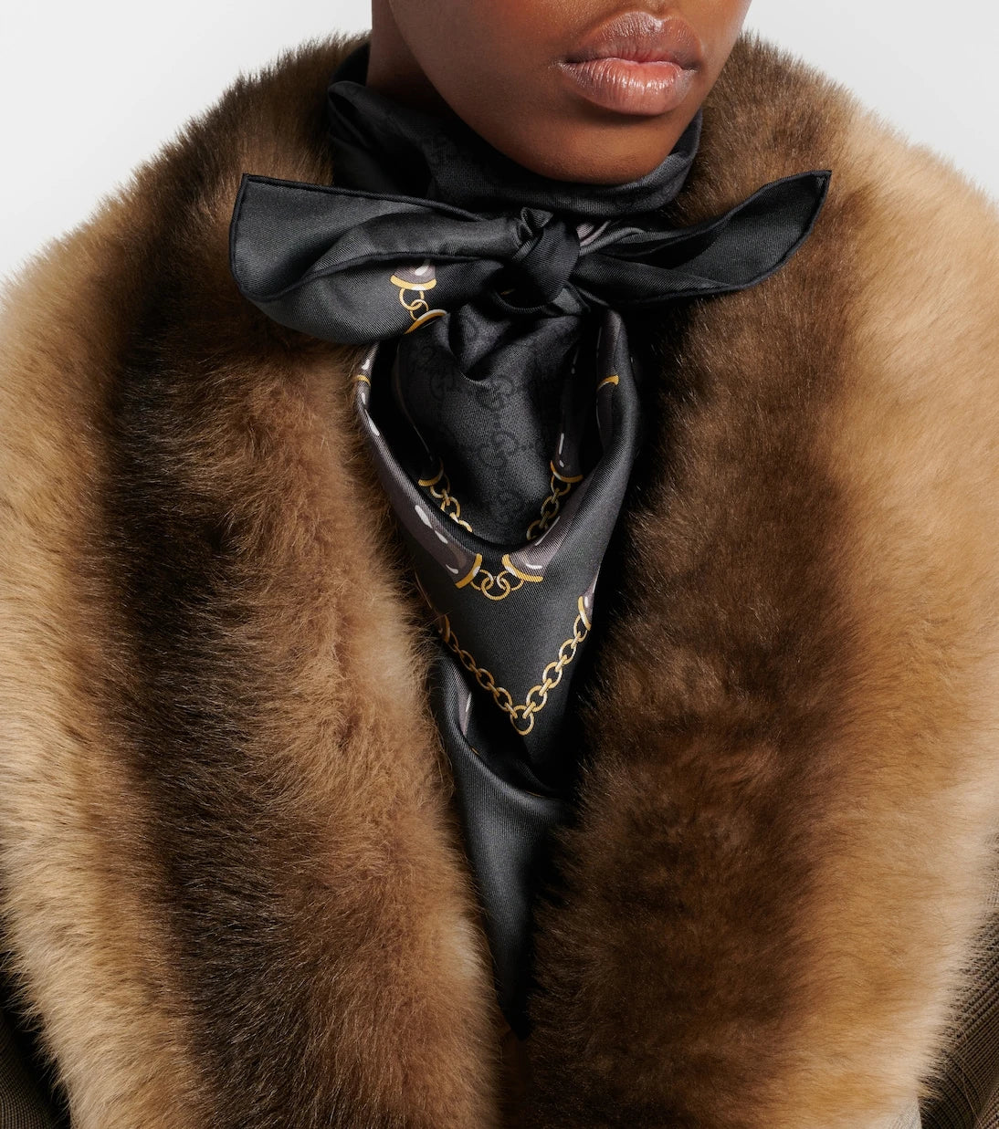 Gucci - GG printed silk twill scarf