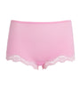Skims Pink Lace-Trim Fits Everybody Boyshort Briefs