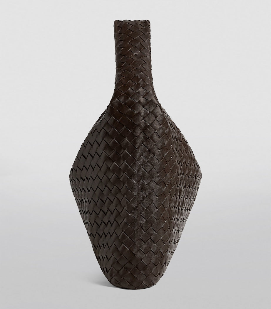 Large Leather Hop Shoulder Bag FONDANT-M BRASS