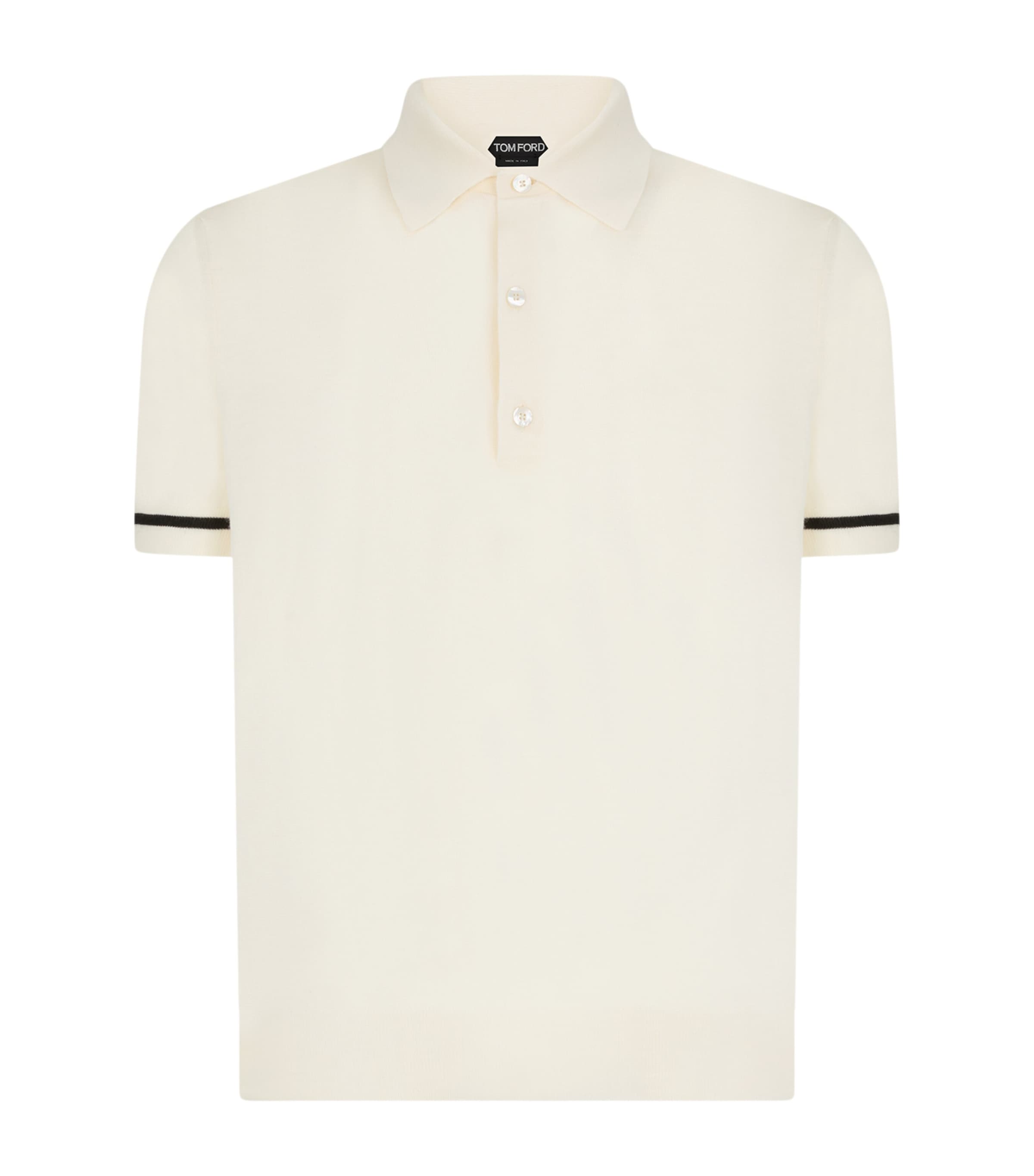 TOM FORD White Cashmere-Silk Polo Shirt
