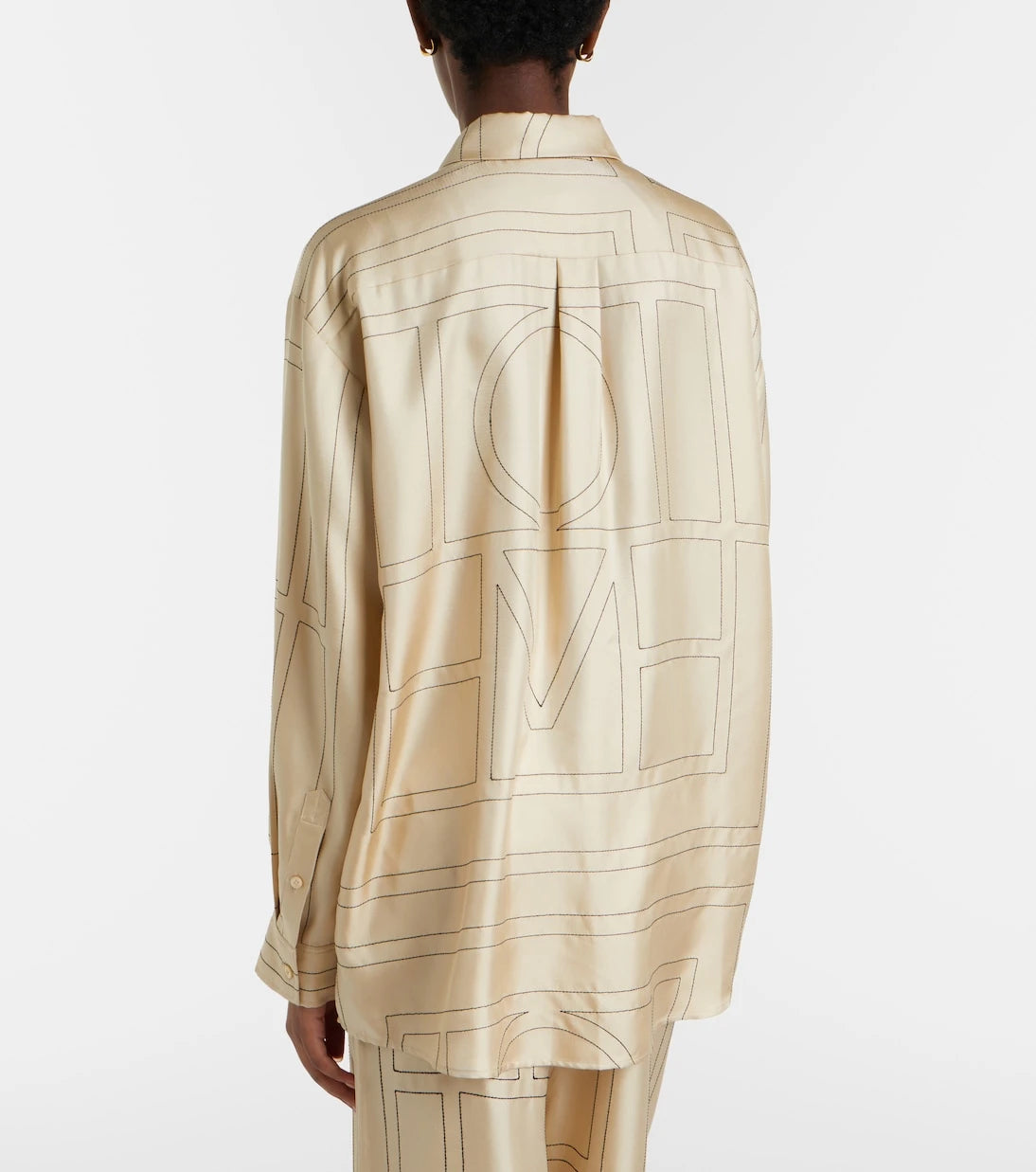 Toteme - Embroidered silk satin shirt