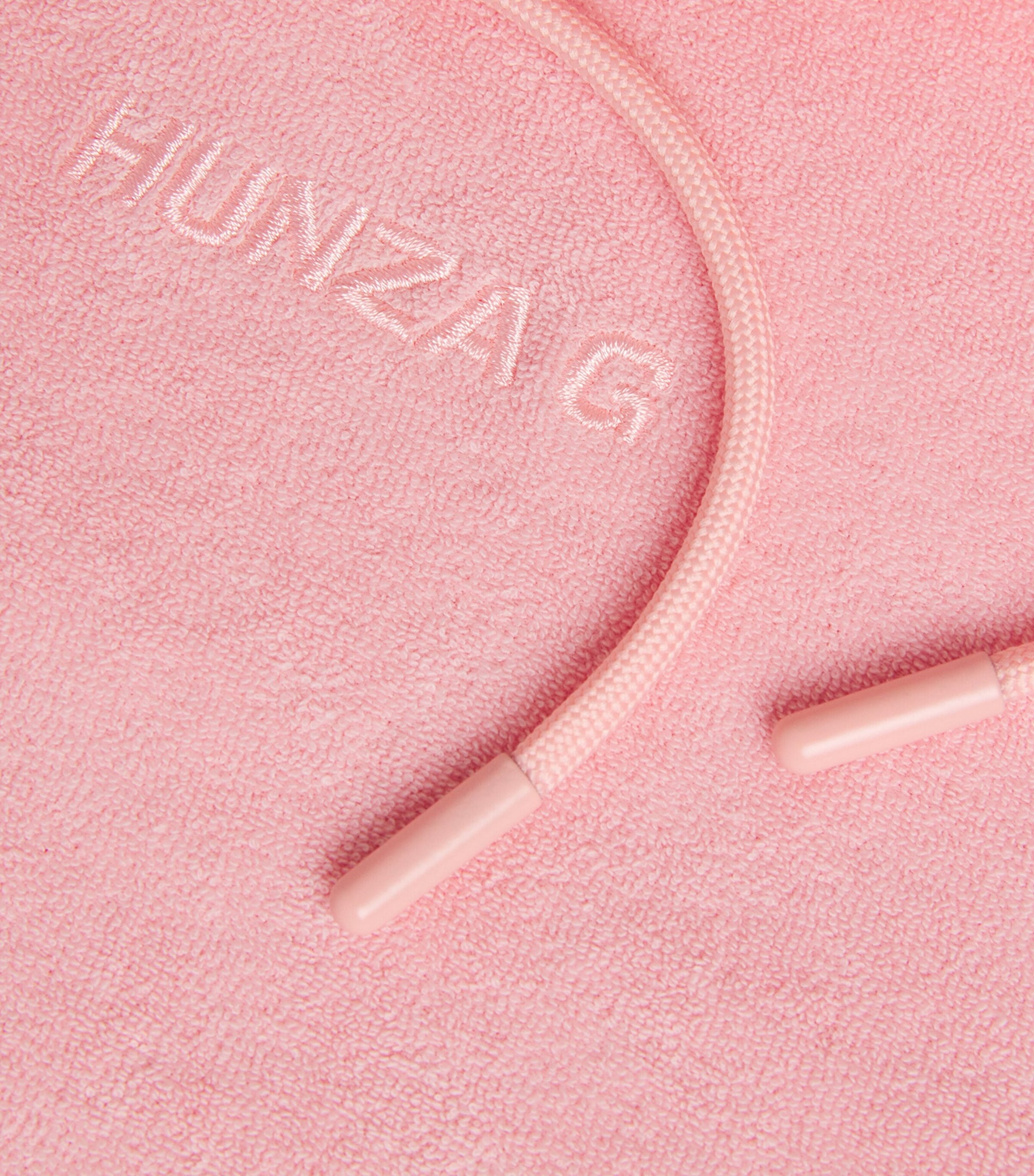 Pink Cotton Terry Towelling Hoodie