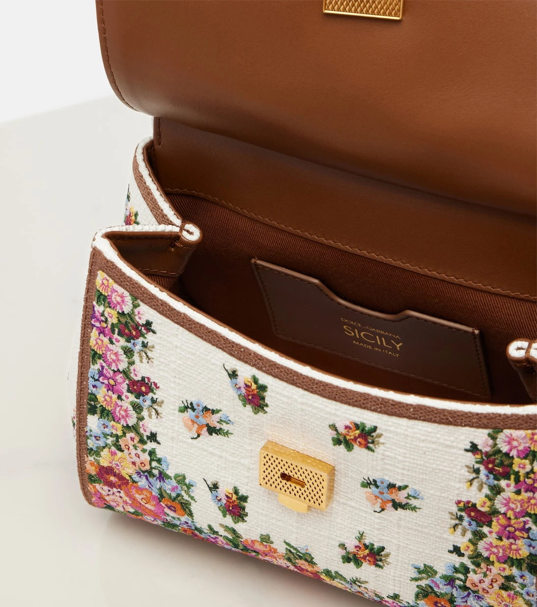 Dolce&Gabbana - حقيبة يد Sicily Medium بحواف جلدية