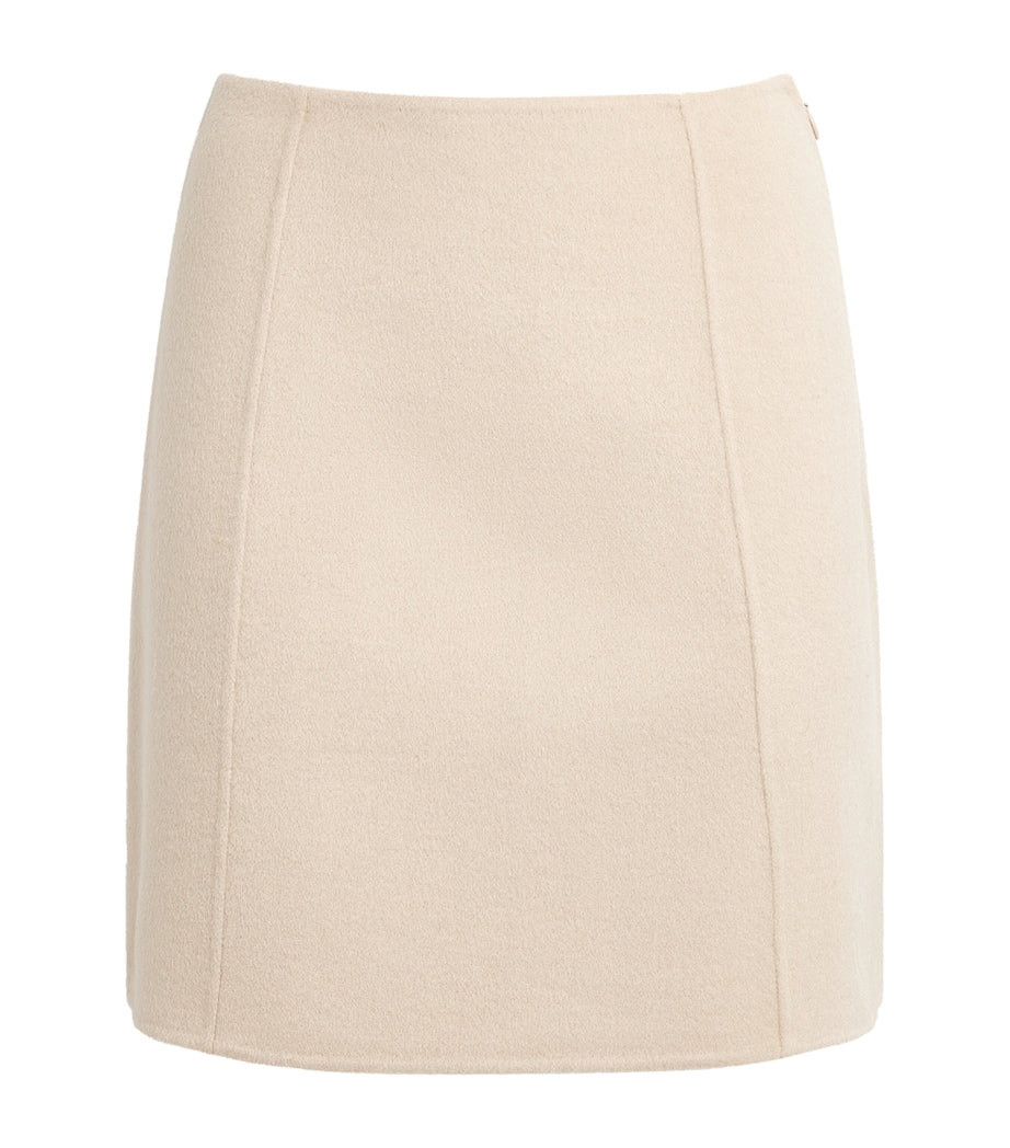 Claudie Pierlot Neutral Wool-Blend Mini Skirt