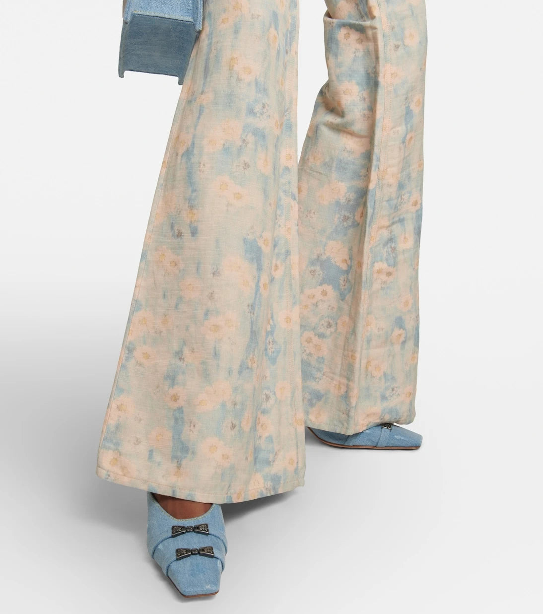 Acne Studios - حذاء دنيم مزين بكعب عالٍ