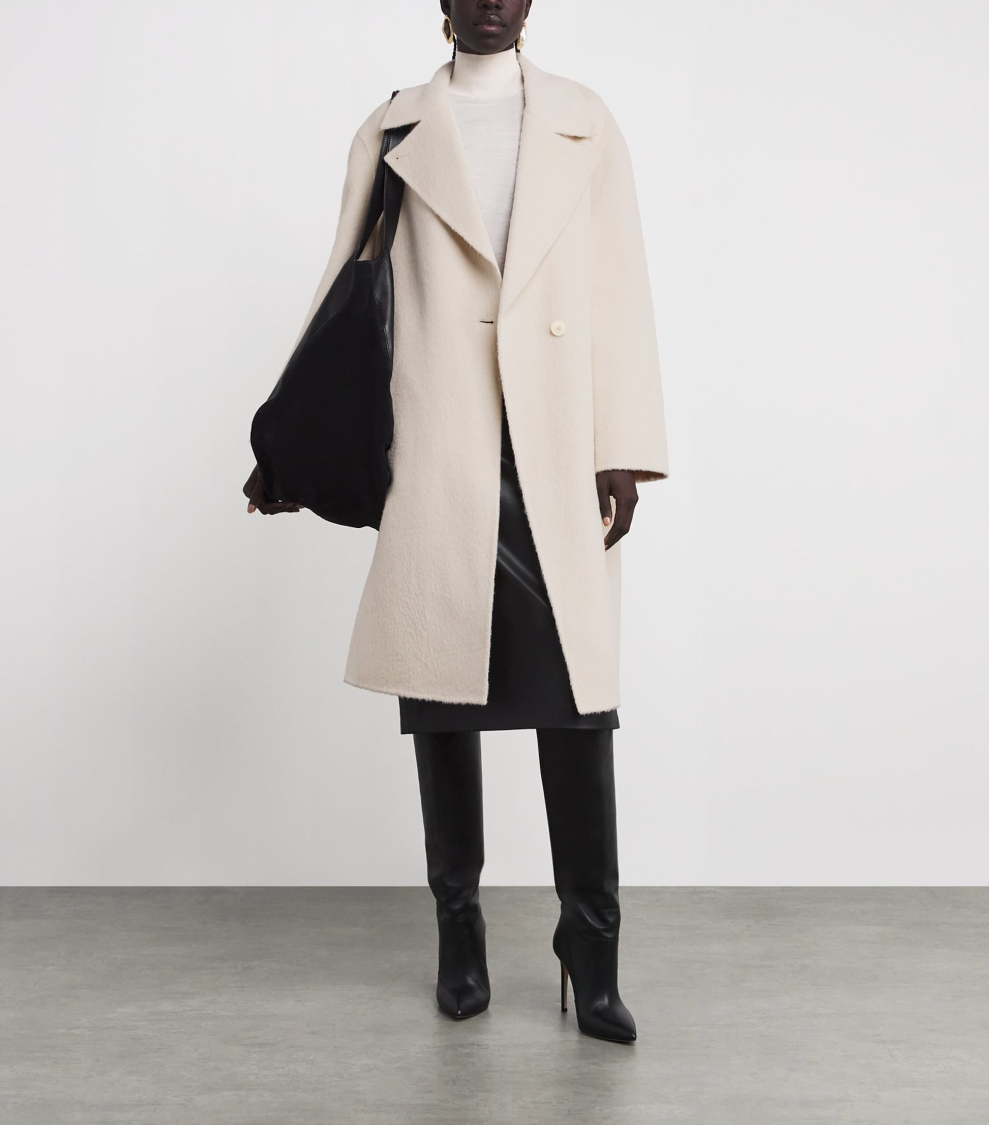 Joseph Beige Alpaca-Wool-Silk Yves Coat