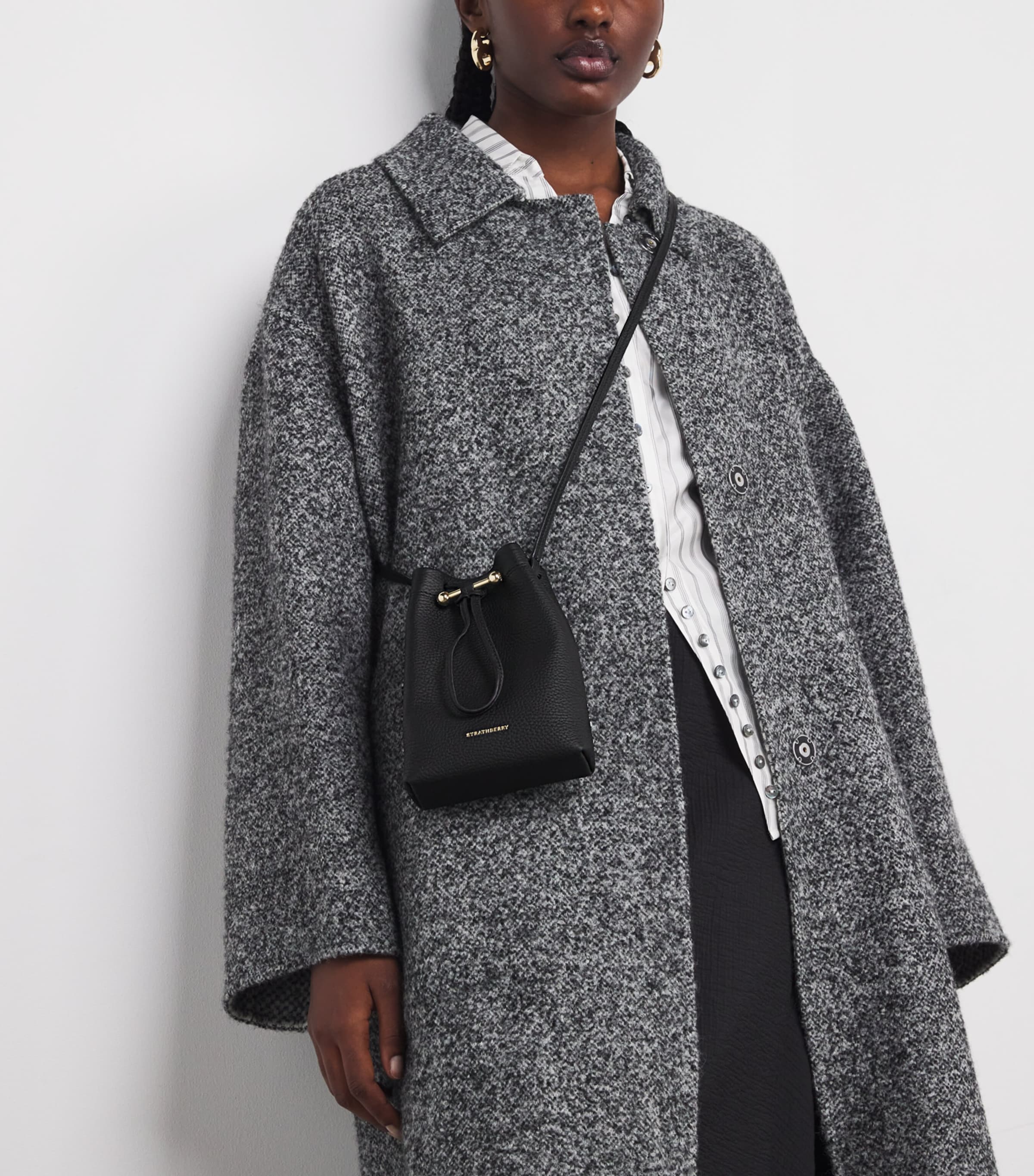 Midi Leather Osette Pouch