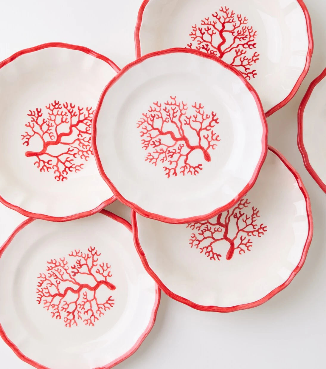 Les-Ottomans - Coral set of 4 painted ceramic side plates