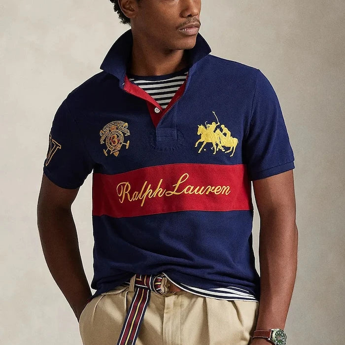 Памучна тениска с яка Polo Ralph Lauren