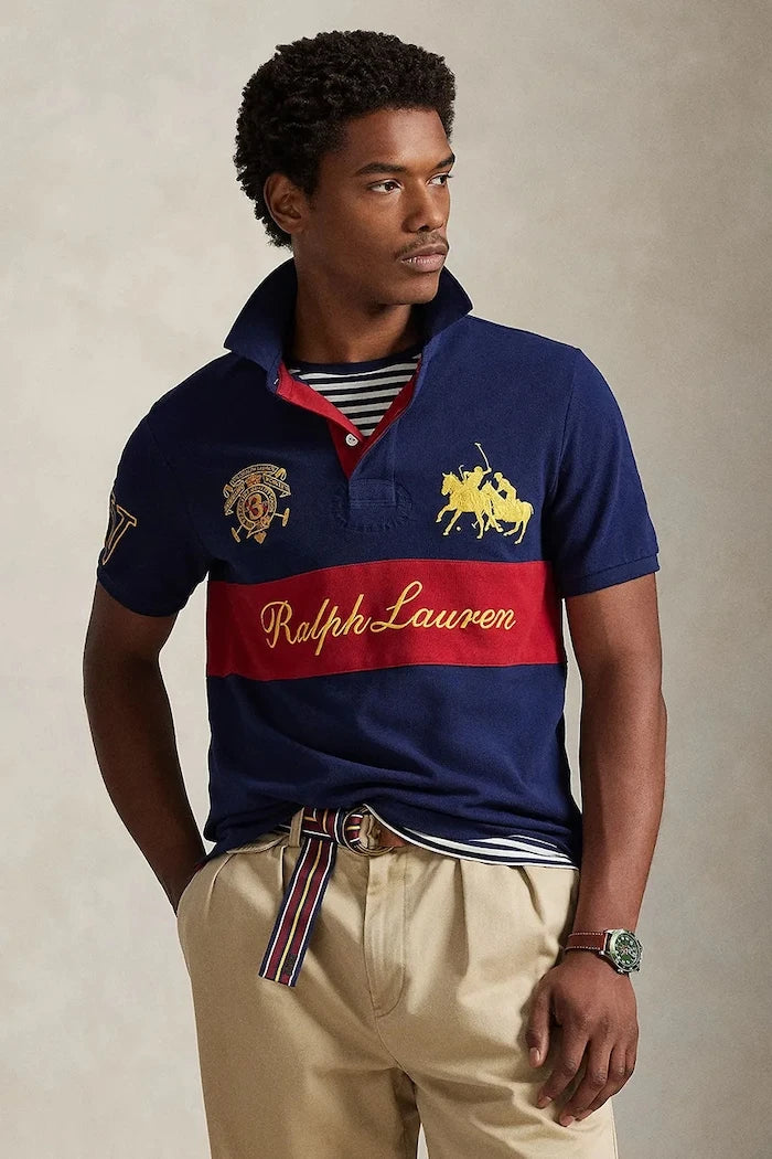 Памучна тениска с яка Polo Ralph Lauren