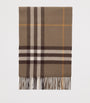 Brown Cashmere Check Scarf