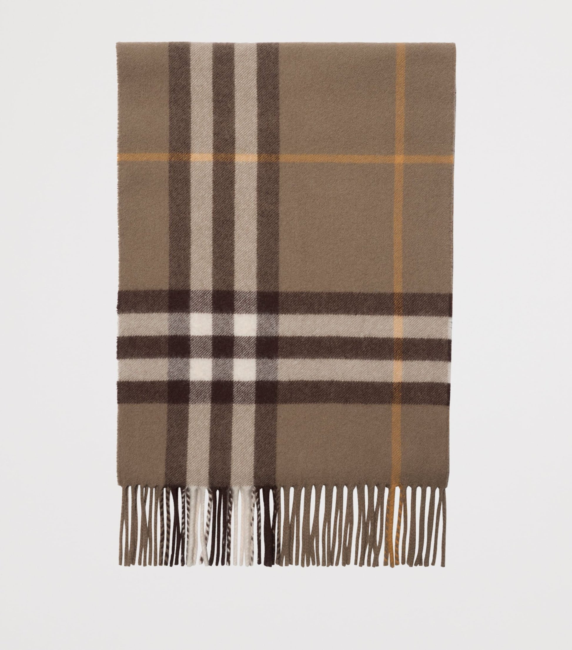 Brown Cashmere Check Scarf