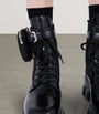 Prada Black Leather Monolith Boots with Pouch 55