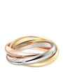 Medium White, Yellow, Rose Gold and Diamond Trinity Ring
