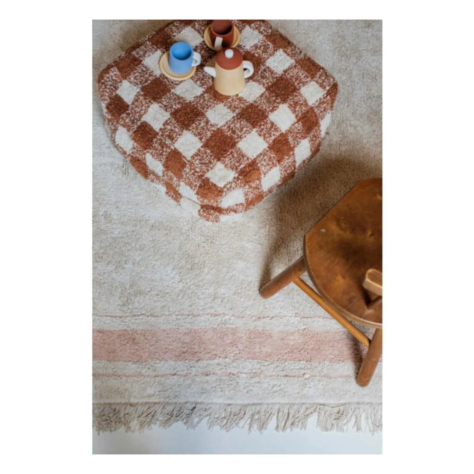 Lorena Canals - Gingham Pouffe | Toffee