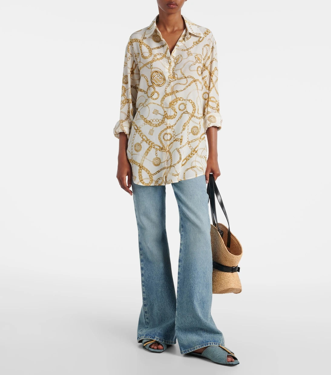 Balmain - Chaînes silk shirt