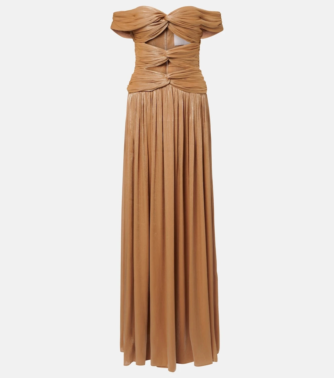 Costarellos - Cutout Lurex georgette gown
