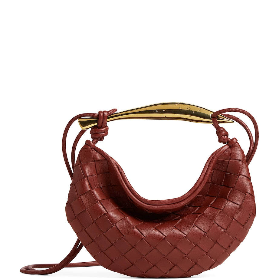 Brown Baby Leather Sardine Cross-Body Bag