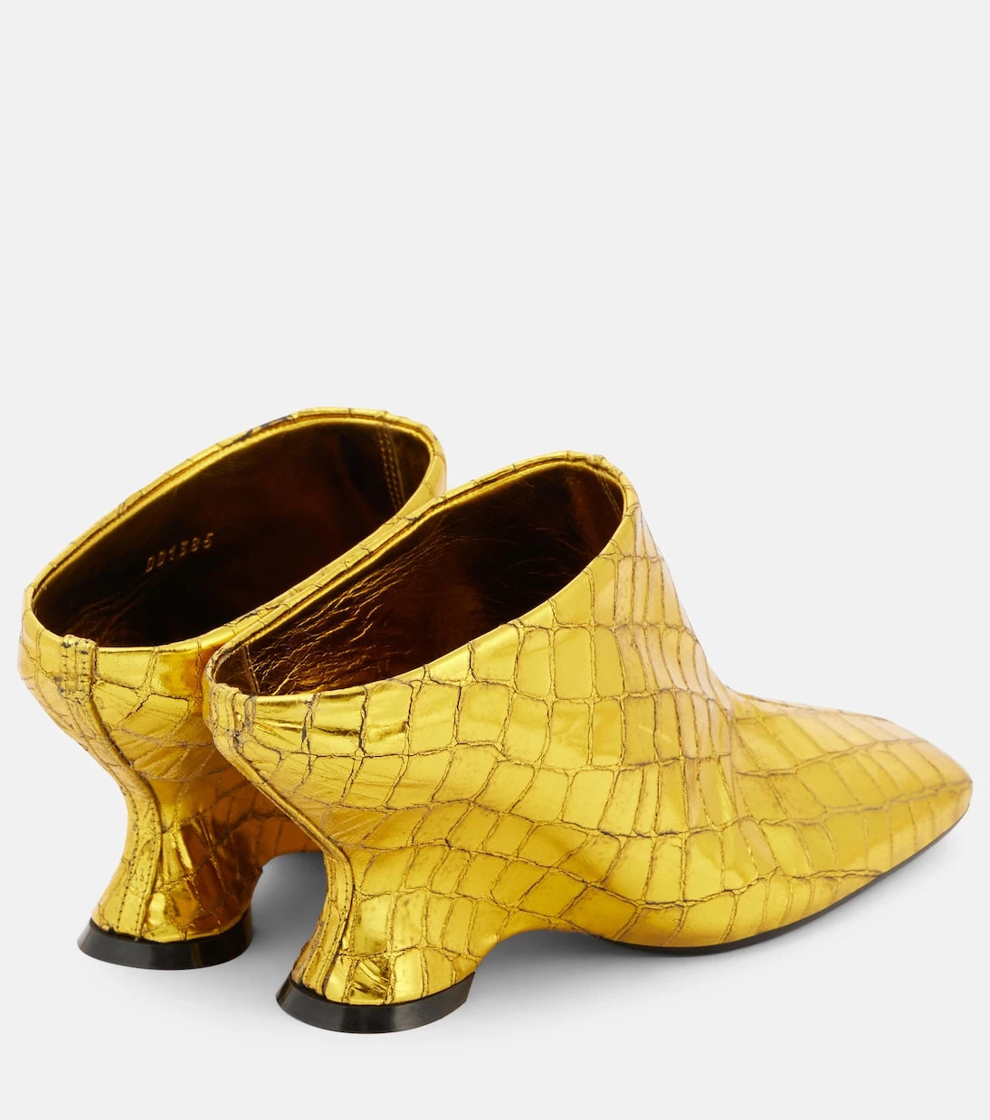 Dries Van Noten - Croc-effect leather wedge mules