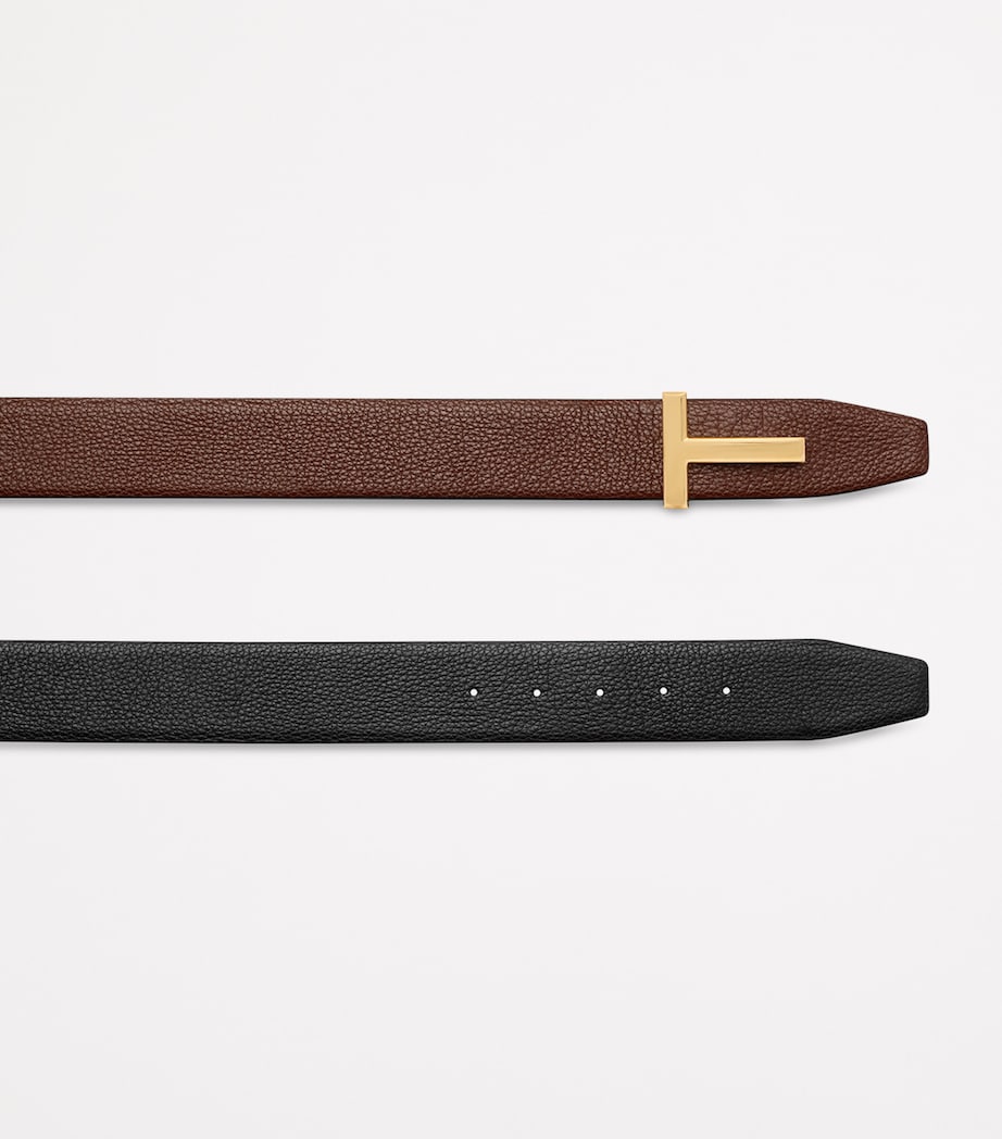 Leather Reversible T Icon Belt