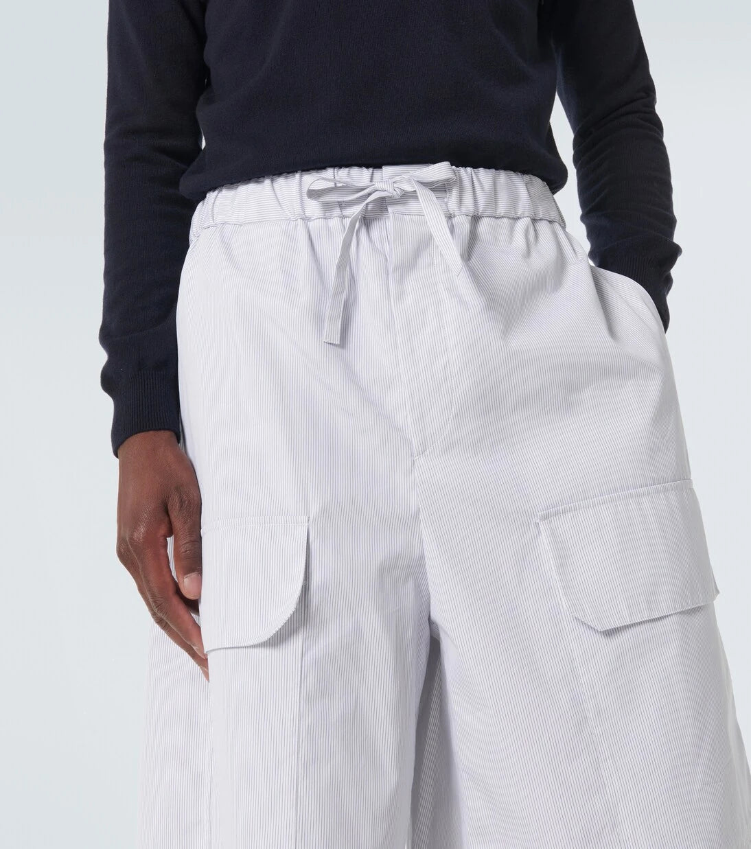 Jil Sander - Striped cotton Bermuda shorts