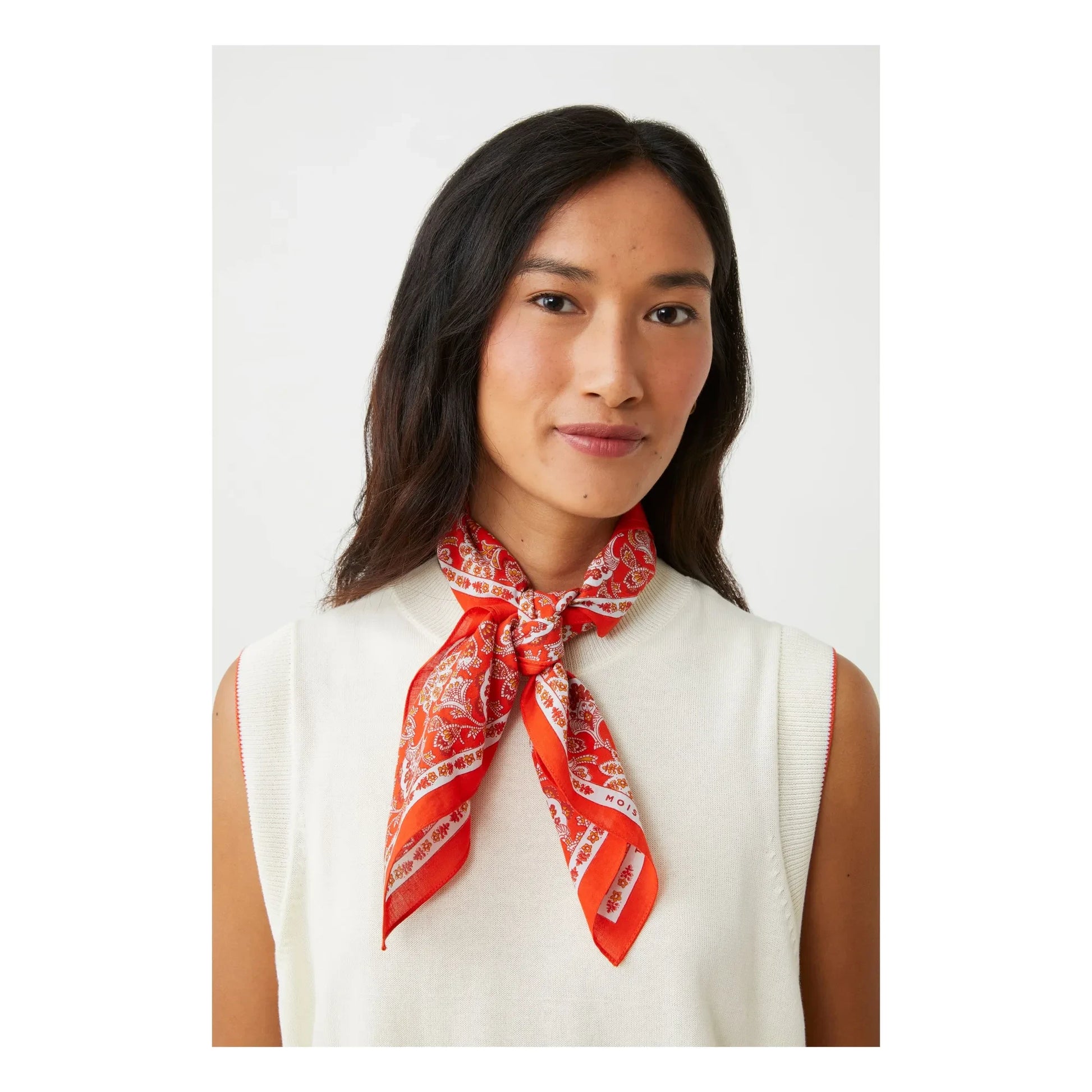 Moismont - India scarf N°764 Cotton | Coral