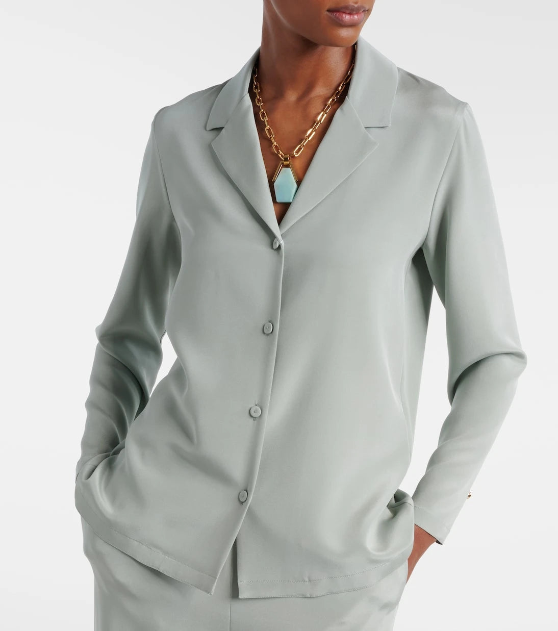 Max Mara - Aedo silk-blend satin shirt