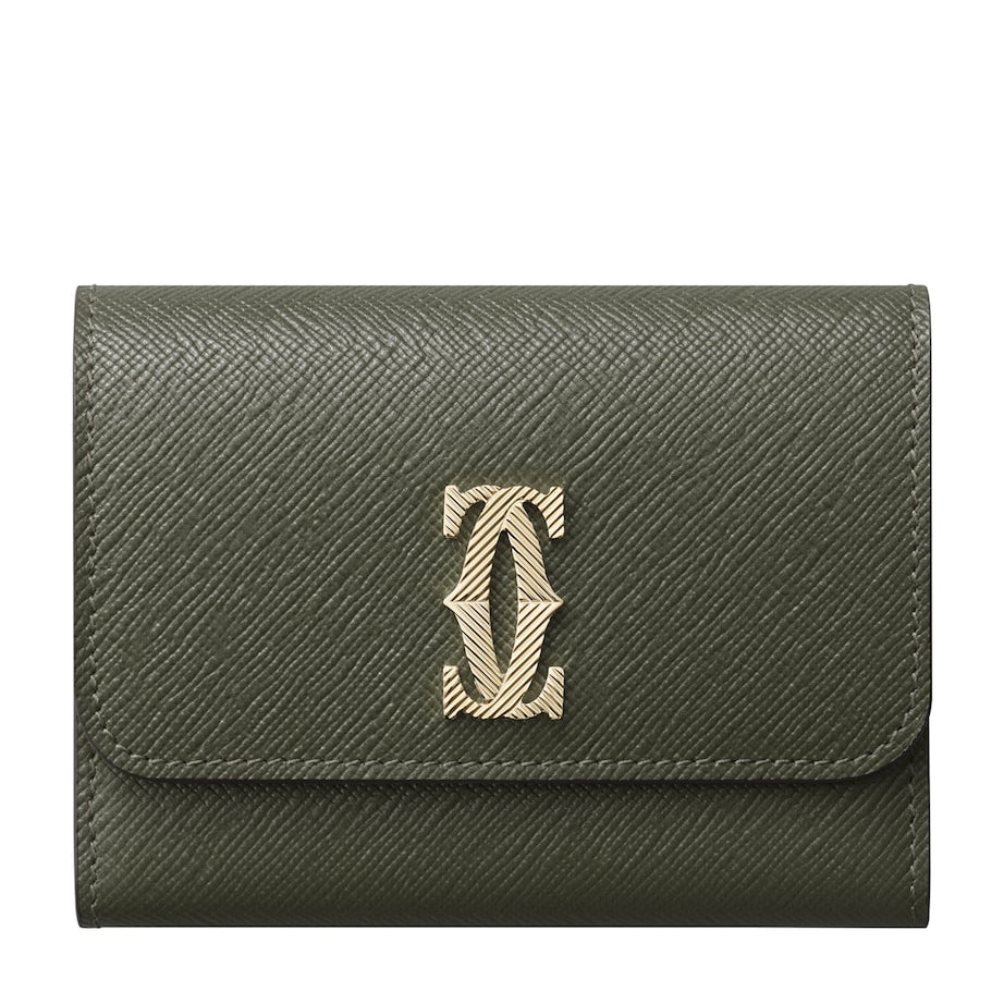 Green Mini Leather C de Cartier Wallet