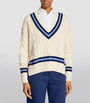 Polo Ralph Lauren Blue Cable-Knit Cricket Sweater