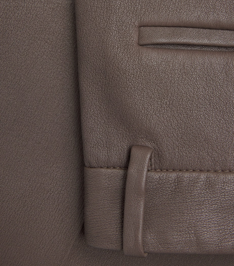 Leather Tafira Flared Trousers MUSHROOM