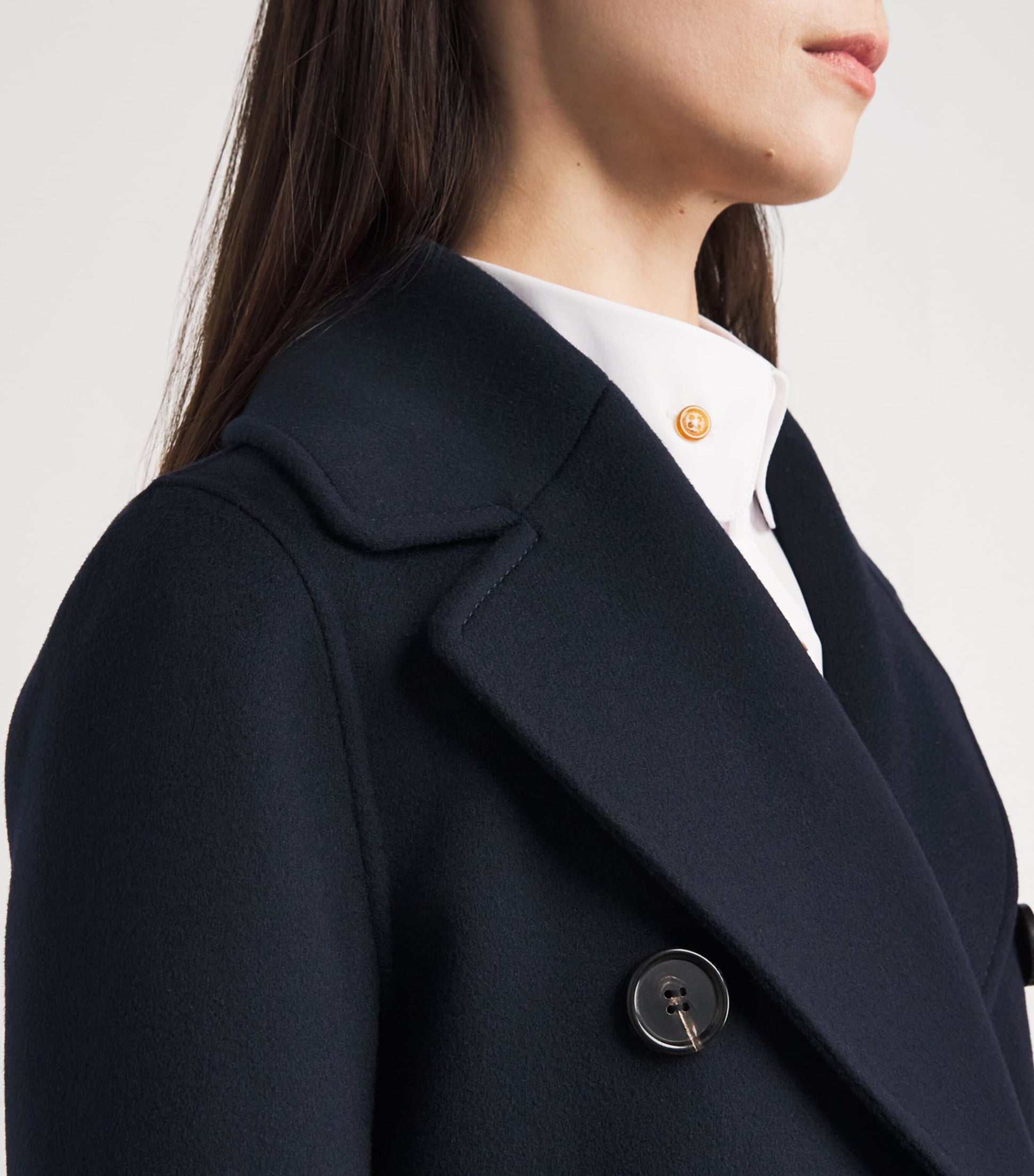 Max Mara Blue Wool Double-Breasted Coat