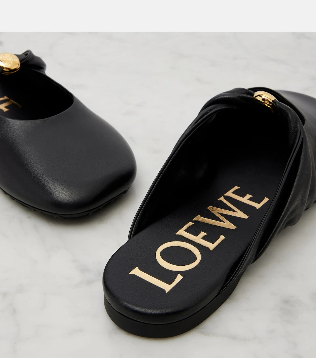 Loewe - Pebble Soft leather mules