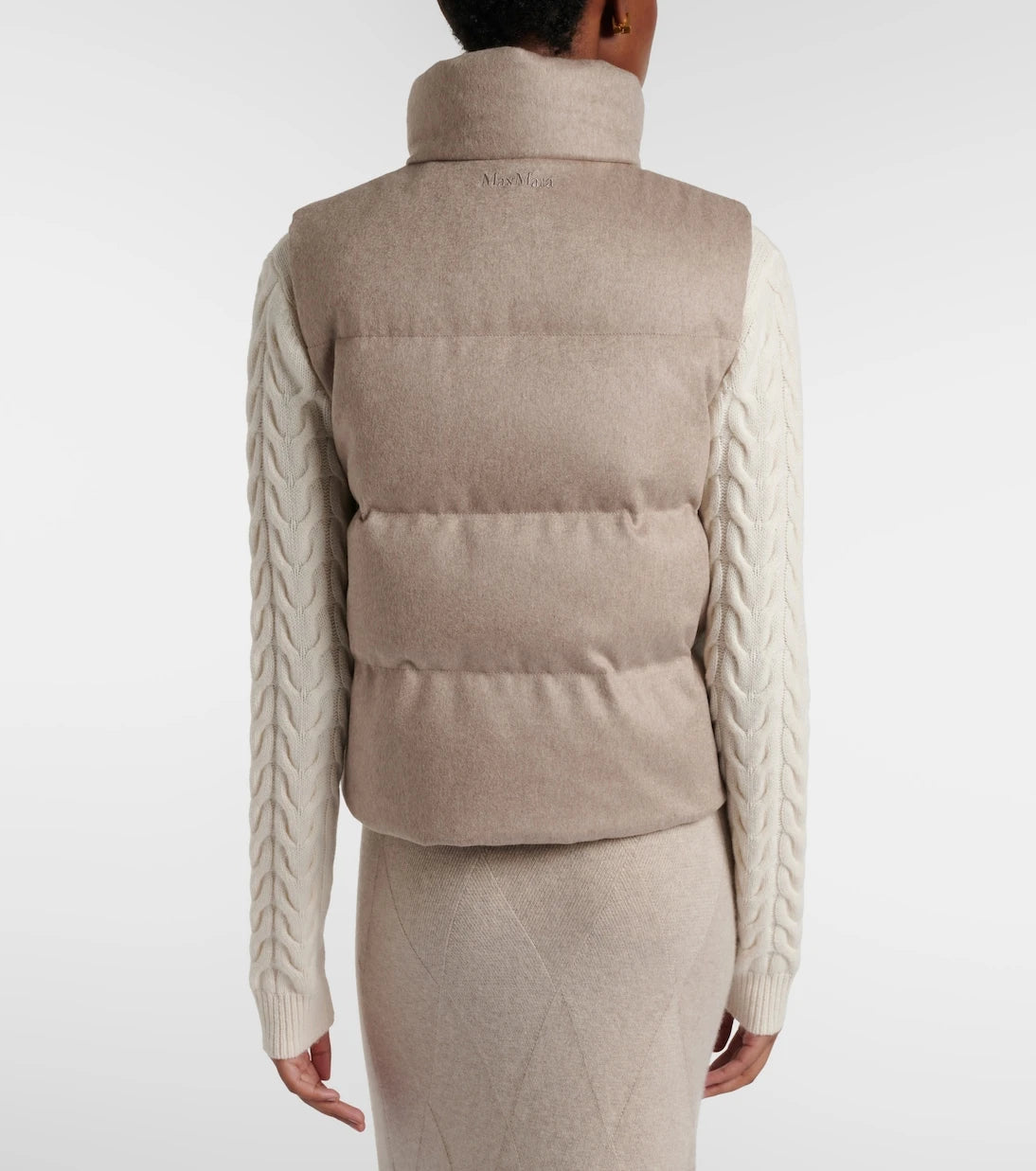 Max Mara - Kapitoneli kaşmir kaz tüyü yelek